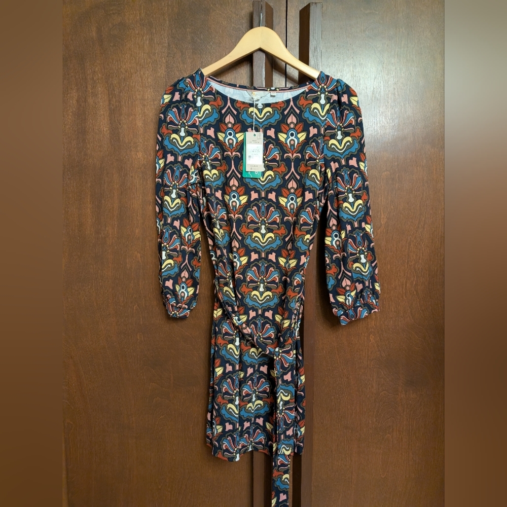 Boden Multicolor Patterned Long Sleeve Dress